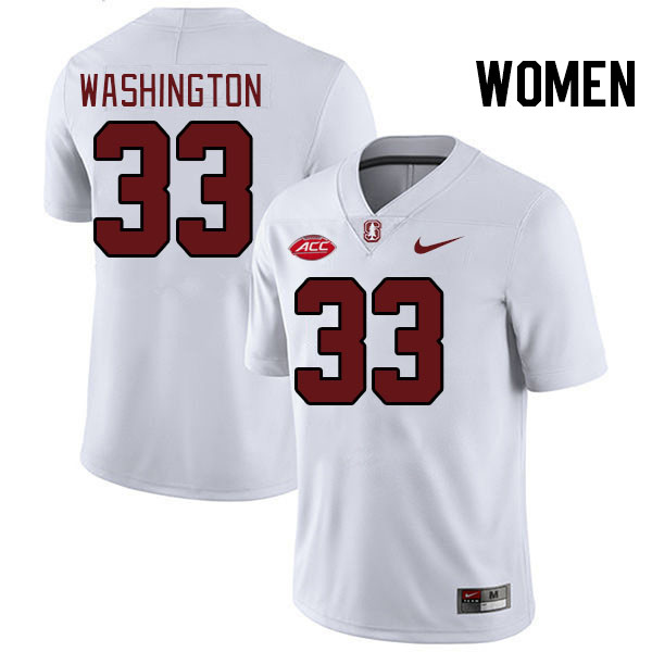 Women #33 Kenaj Washington Stanford Cardinal 2024 ACC Conference College Football Jerseys Stitched-W